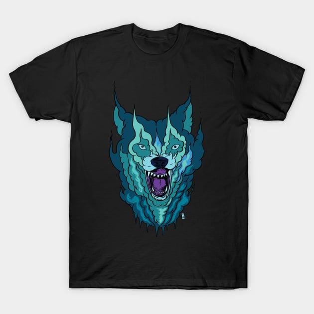 Vapor Wave Wolf T-Shirt by Thomcat23